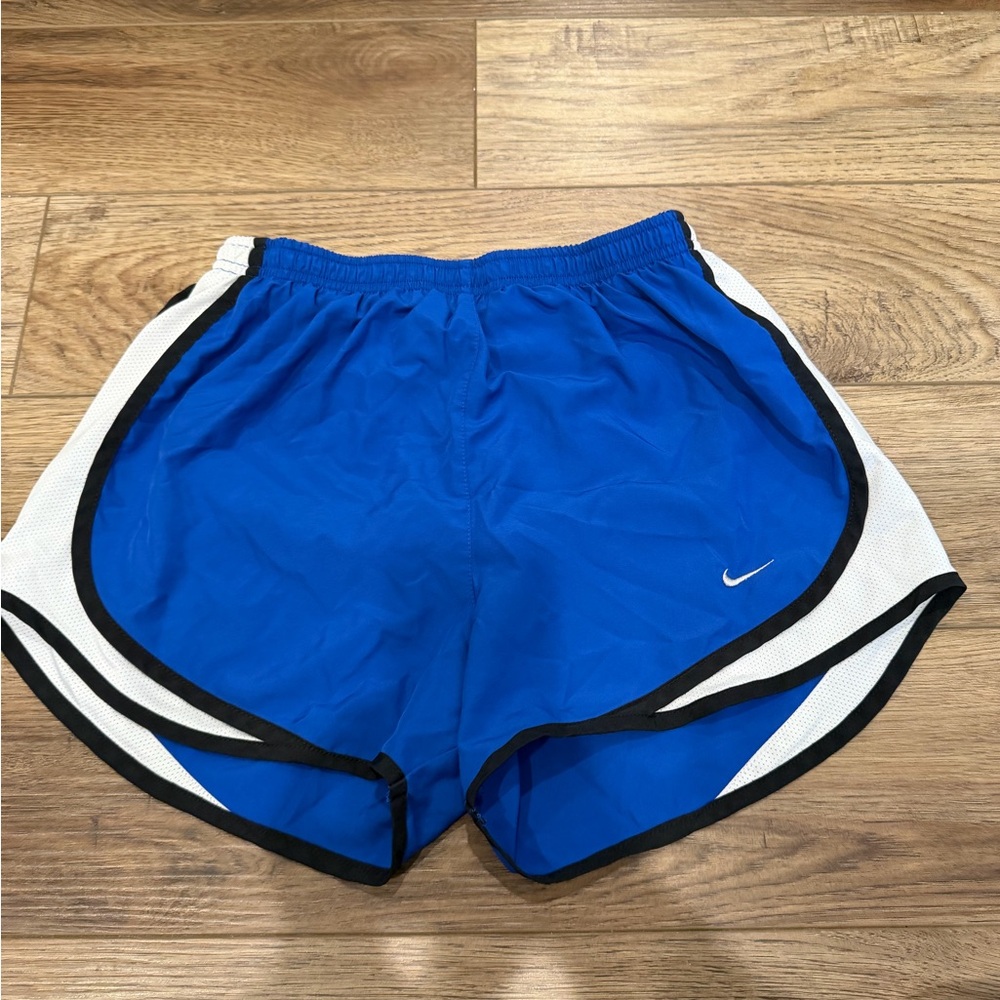 Nike Women's Athletic Shorts in Royal Blue with White and Black Trim